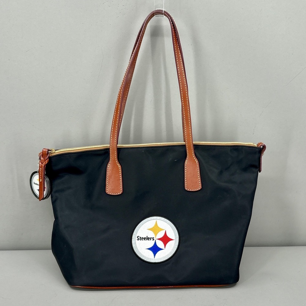 Pittsburgh Steelers Tote Black Womens One Size NFL Football Dooney & Bourke Zip